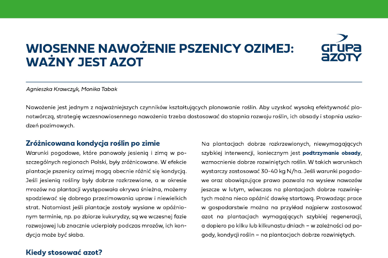 Wiosenne nawożenie